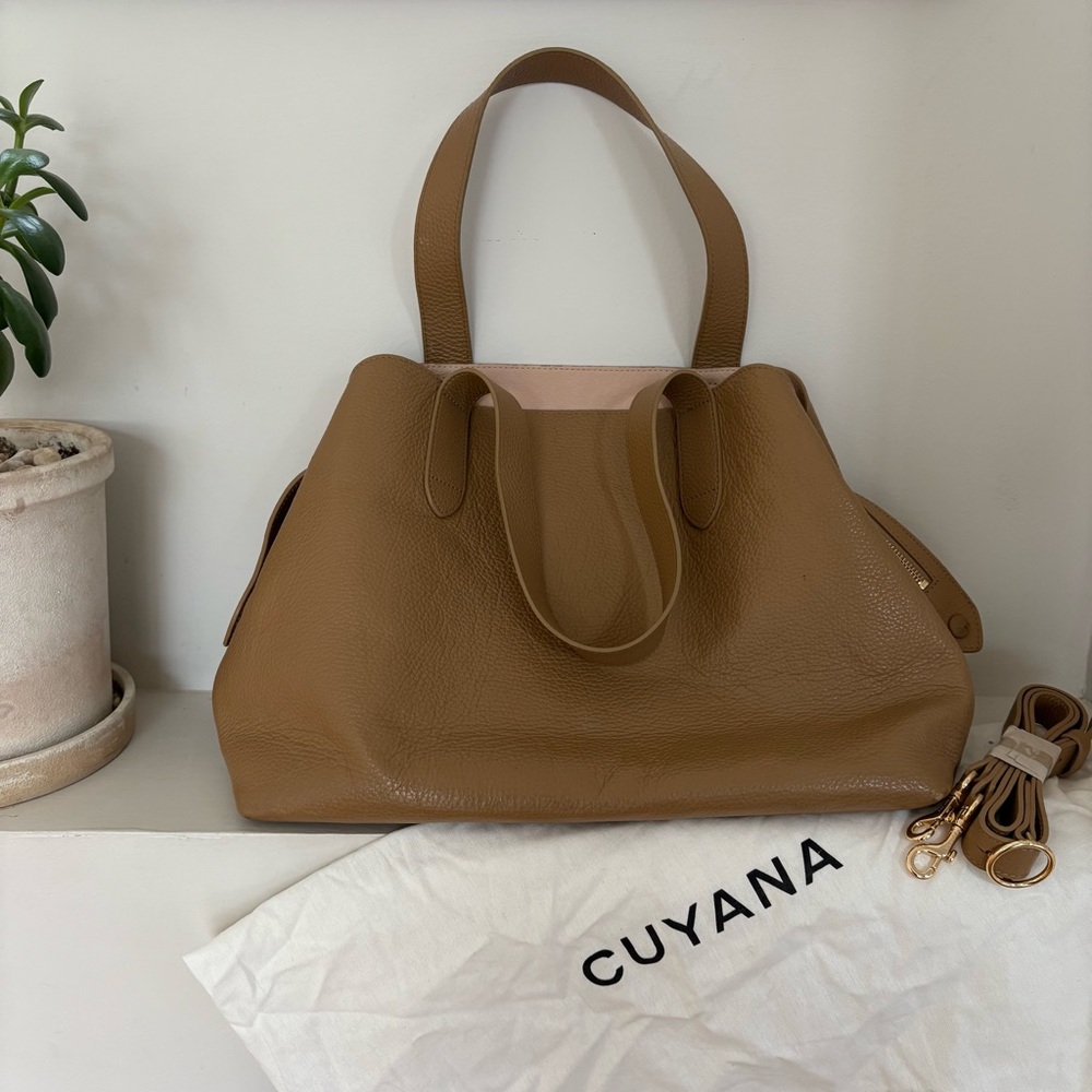 Cuyana Brown Leather Tote